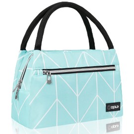 OPUX - Bolsa de almuerzo para mujer, bolsa de almuerzo aislada para niñas, trabajo y adultos, escuela, pequeña bolsa reutilizable para almuerzo, contenedor de comida para viaje, picnic, se adapta a 11