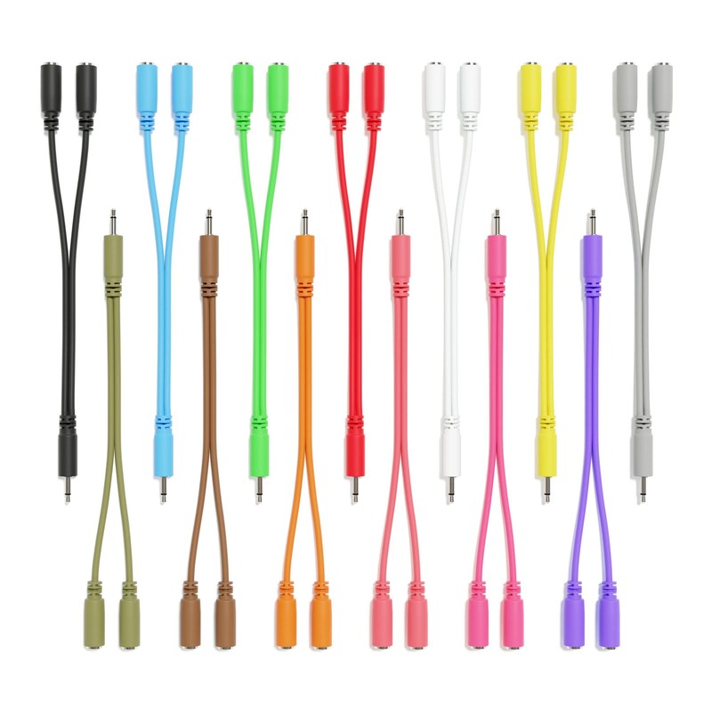 ExcelValley - 5-Pack - Mono Splitter Y Patch Cables -