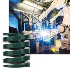 Pack of 2 Outer Diameter 25 mm Inner Diameter 12.5 mm Die Spring Heavy Duty Shape Die Spring Household Shape Flat Wire Spring Green for Plastic Injection Moulding Machines (TH25 x 50 mm)