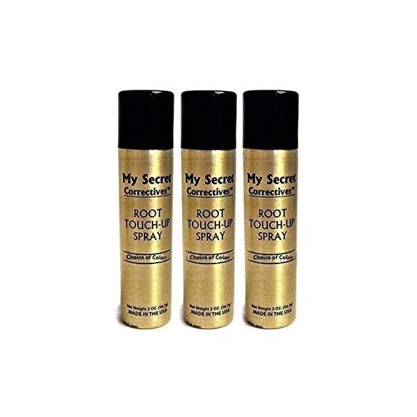 My Secret Correctives Root Touch-Up Natural Highlight Spray 2 Ounce - (DARK BROWN) - 3 Cans