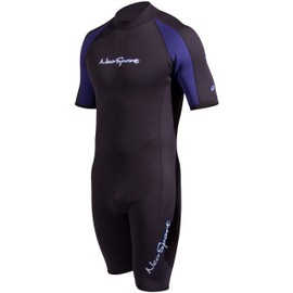 NeoSport Men's and Women's 3mm Short Wetsuit- Scuba Diving, Snorkeling and Water Sports - Comfort, Flexible and Anatomical Fit - Internal Key Pocket and Adjustable Collar