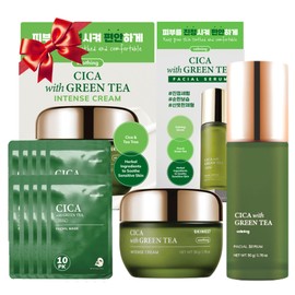 Innerest SKIN627 3-Step-Skincare SET, Daily Face Moisturizer, Facial Cream, Face Serum, 10PK Mask Sheets (Cica)