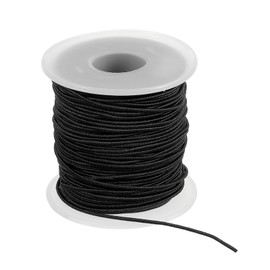 PATIKIL Elastic String for Bracelet 164 Ft/50 Meter Length 1.2 mm Dia, 1 Roll Sturdy Stretchy String Cord for Jewelry Making Necklace Beading Craft DIY, Black