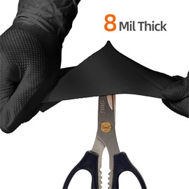 [THE BEST IN PERSONAL SECURITY PRO ART EST 1979] [Black and Orange 2 Colors] Nitrile Rubber Gloves 50 Pieces Diamond Grip Thick 0.25mm Rubber Gloves S/M/L/XL Sizes Powder-Free Refill Vacuum Packaging