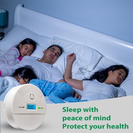 Smoke Detectors and Carbon Monoxide Detectors, Battery Operated High Accuracy CO&Smoke Alarm with Sound Warning and Digital LCD Display for Home,Garage, Office