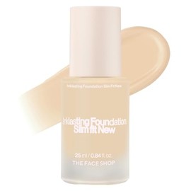 The Face Shop Base De Maquillaje Líquida Ink Lasting, Cobertura Total, 72 Horas De Duración, Acabado Semimate, Maquillaje Con Bakuchiol, W110 Vainilla