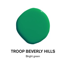 BACKDROP | Premium Interior Paint | Large Adhesive Paint Swatch | TROOP BEVERLY HILLS - Bright Green | 12" x 12" Color Sample