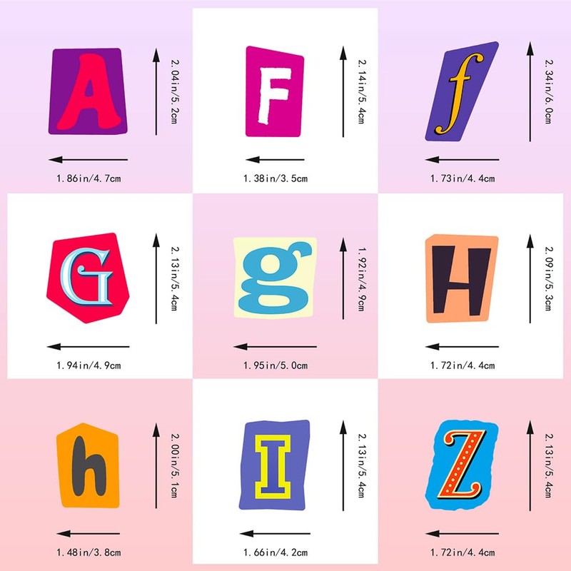 Buer Homie 50 PCS Alphabet Decals, Learning Letter Waterproof Stickers