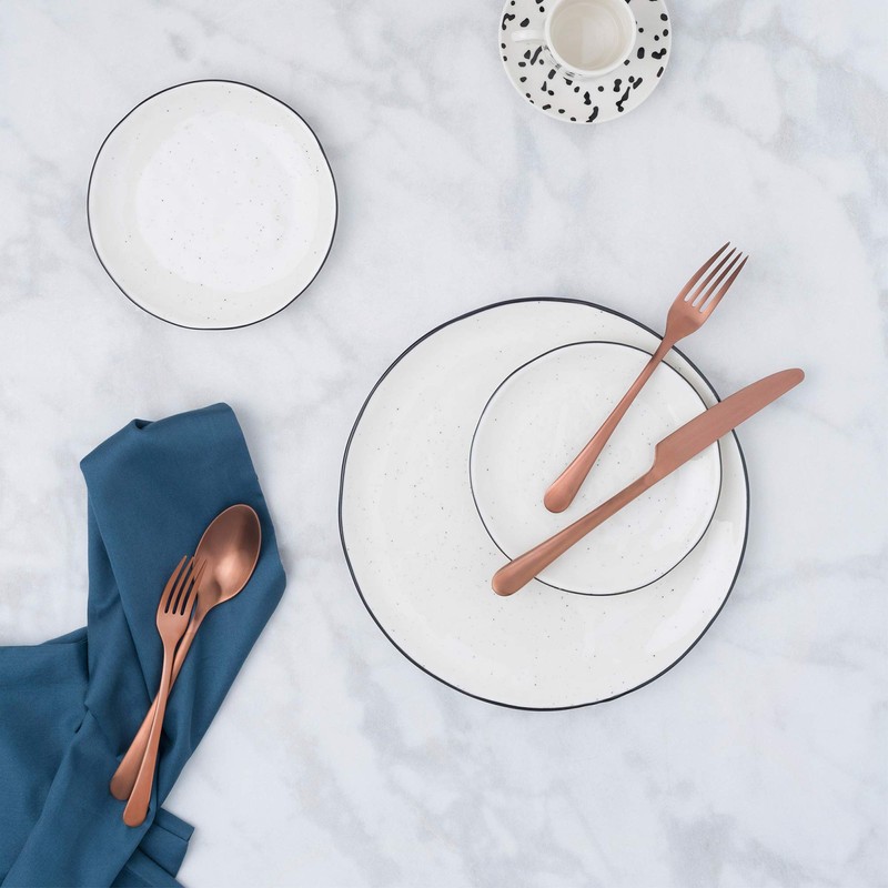 Hampton Forge Skandia Mirabella Satin Flatware Set, 20 Piece, Copper