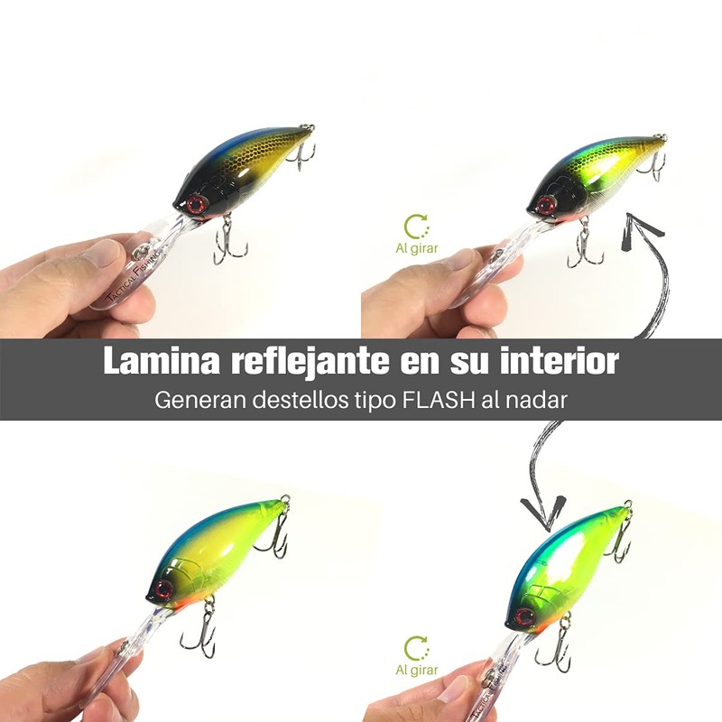 TACTICAL FISHING 4 Piezas - Kit de Curricanes 12.5cm 20.5g