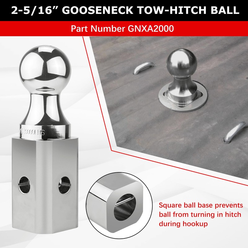 Gooseneck Ball Hitch GNXA2000 2-5/16" Replacement Compatible with B-W Trailer