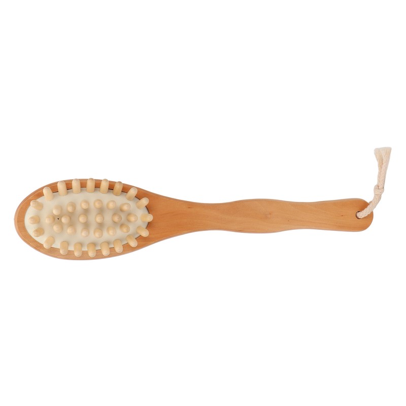 Wood Bath Brush Long Handle Soft Bristle Deep Cleansing Relieve