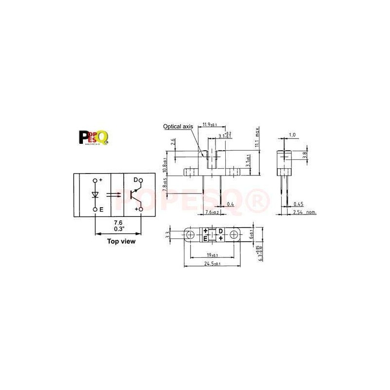 POPESQ® 1 x photointerrupter 3.1 mm IR light sensor 22.5