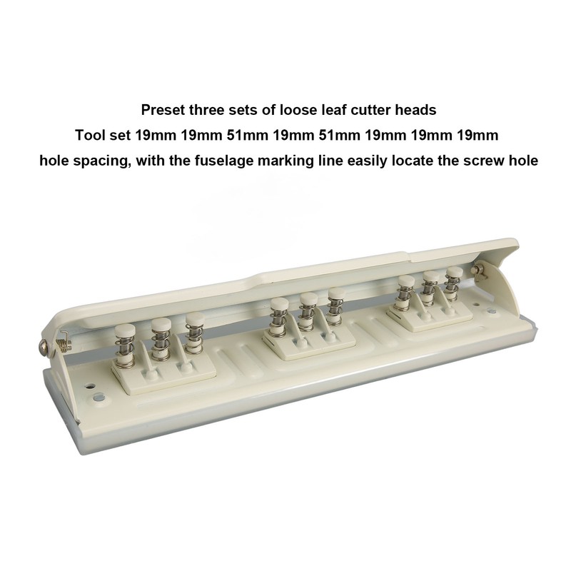 9 Hole Punch White Manual 8 Sheet Capacity DIY Hole