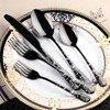 40-Piece Black Skull Silverware Set for 8, Flatware Set Stainless