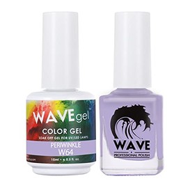 WAVEGEL Soak-Off Gel & Nail Lacquer Matching Duo Set - Simplicity Collection - #W64 Periwinkle I 0.5 Oz