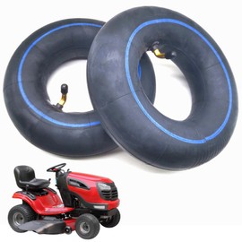 Pack of 2 Inner Tube Tyres, 13 x 5.00-6 Replacement Inner Tube Tyre Inflator Hose for Wheelbarrow, Air Hose Compatible with Ride-on Mower, Garden Trailer, Angle Valve, Lawn Tractor