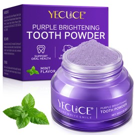 Purple Brightening Powder - Purples Toothpaste for Teeth Whitening-No Sensitivity- Stain Removal & Enamel Safe | Fresh Breath Formula with Unique Purple |for Coffee/Smokers/Tea