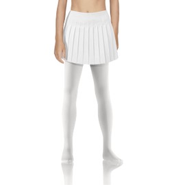 sesto senso Girls' Tights 40 Denier Children's Tights Opaque Microfibre Colourful Girl, White