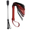 DERINODEM Horse Leather Crop 18" Horse Red Faux Whip 20"