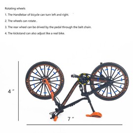 Ailejia Mini Finger Mountain Bikes Racing Bicycle Finger Bike Toy Mini Bicycle Vehicles Model Decoration Crafts for Home (Black Red)