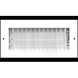 HVAC Premium 10''w x 4''h Adjustable AIR Supply Diffuser - HVAC Vent Cover Sidewall or Ceiling - Grille Register - High Airflow - White [Outer Dimensions: 11.75''w X 5.75''h]
