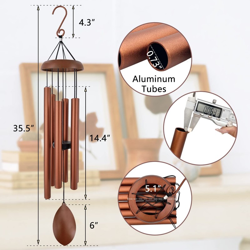 ASTARIN Wind Chimes for Outside Deep Tone,36 Inch Windchime Outdoors，Chimes