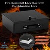 KYODOLED Fireproof Lock Box for Documents, Dual Combination and Key
