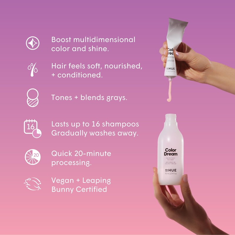 dpHUE Color Dream, Cool Blonde - Ammonia-Free, Demi-Permanent Hair Color