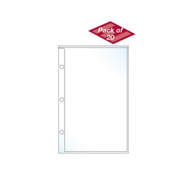 EnvyPak Mini Binder Page Protector - Holds 5 x 8.5 Inch Sheets - 3 Hole Punched - Pack of 20