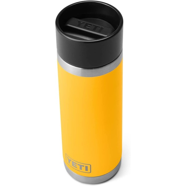 YETI Rambler 18 oz Bottle, Stainless Steel, Vacuum Insulated, with Hot Shot Cap, Alpine Yellow