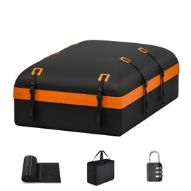 Car Rooftop Cargo Carrier Bag, 27 Cubic Feet Soft-Shell Car Roof Luggage Bag for All Vehicles with/Without Racks, Include 2 Reinforced Straps, 6 Door Hooks, Anti-Slip Mat, Luggage Lock