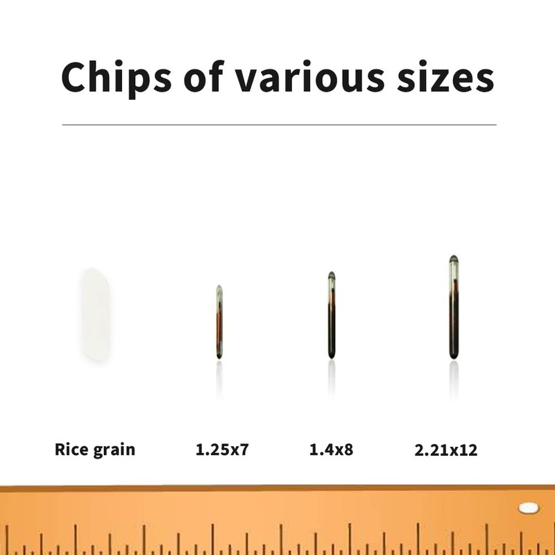 50 Packs 1.25x7mm, ISENVO Pet Microchips 134.2khz Registration Animal Implant