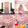 Rose Gold Birthday Party Decorations, Happy Birthday Banner, Rose Gold