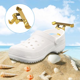 Generisch Car Spoiler Shoe Charms, Car Wings Charm, Shoe Spoiler Charm, Decorative Shoe Charms for Shoe Buckles, Supercar Spoiler Wings, Golden