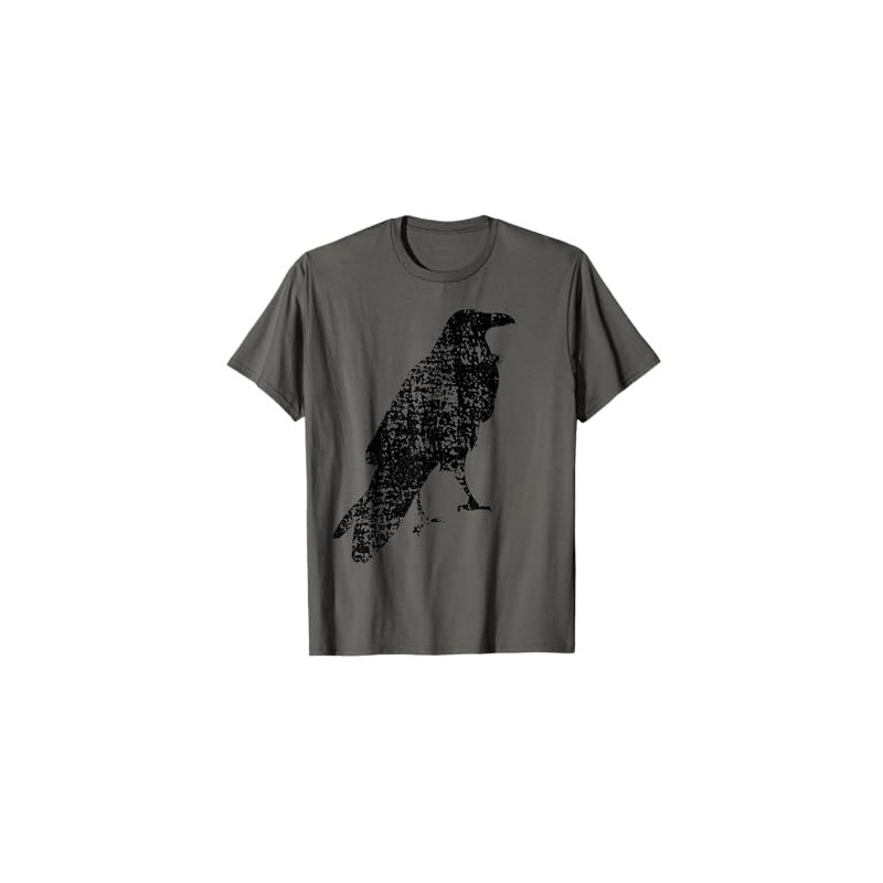STANDING RAVEN–Cool Bird Graphic T-Shirt
