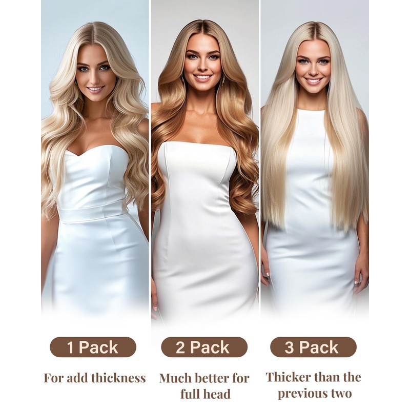 Hetto Real Hair Blonde Weft Extensions Real Hair for Sewing