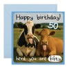 Funny 50th Birthday Card – Herd You Are Fifty Cow