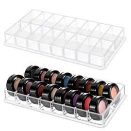 Legrap 2 Pack Eyeshadow Palette Organizer, 16 Slots Makeup Palette Organizer, Vanity Storage Organizer for Eyeshadows, Blush, Lipstick, Highlighter,Clear