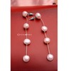 Long Pearl Dangle Earrings for Women 14K Gold Plated Sterling