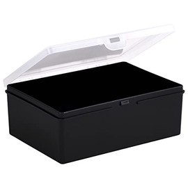 Wham Non-Compartmental 2.02 19cm Plastic Storage Box Recycled Black Clear Lid