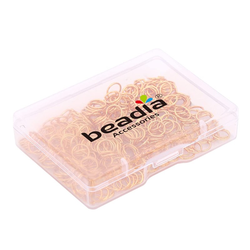 BEADIA 18K Gold Plated Jump Rings Non Tarnish 7mm 300pcs