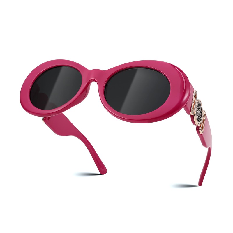 FEISEDY Retro Oval Sunglasses Women Mens 90s Vintage Small Round