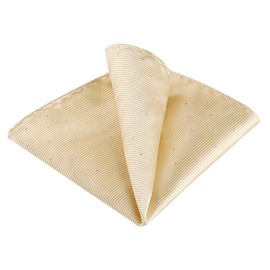 Allegra K Men's Pocket Squares Classic Satin Polka Dots Solid Color Handkerchiefs for Wedding Business One Size Champagne
