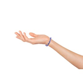 LuckyEye 2281 Blue Evil Eye Murano Glass Bead Bracelet with Crystal Spacers for Women Kabbalah Jewelry