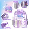 Silkfly 3 Pcs Clear Backpack Transparent PVC Clear Bookbag with