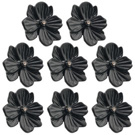 SQXBK 8pcs Black Floral Single Hole Pulls, 1.57 * 1.46 * 0.79in, Zinc Alloy, Black, Modern Style, Cabinet Pulls