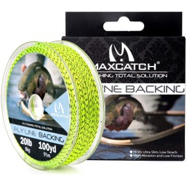 MAXIMUMCATCH Fly Fishing Backing Fly Fishing Braided Nylon Cords 20/30 lb,100/300 yards (20 lb 300 yds (9 kg, 274.32 m), Yellow/Black)