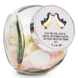 Mr. & Mrs. Panda Bonbonglas Pinguin Liebe L 870ml - Geschenk, verliebt, Snackdose, Geschenk Freundin, Aufbewahrungsdose, Kaffeedose, Liebesspruch,