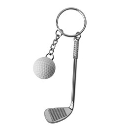 DonJordi Golf Club Keyring with Golf Ball - The Gift for All Golfers - Great Gift Ideas for Golfers, silver